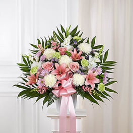 Heartfelt Sympathies Pastel Standing Basket