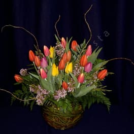 Large deluxe tulip bowl with willow