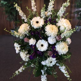 Medium Sympathy Spray with Gerber Daisies - color may vary