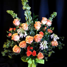 Roses, spray roses, bells and ivory coast