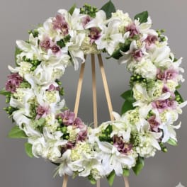 Orchid and Lily Wreath
