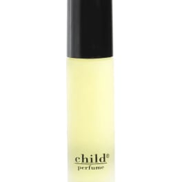 Yellow perfume bottle with a black cap