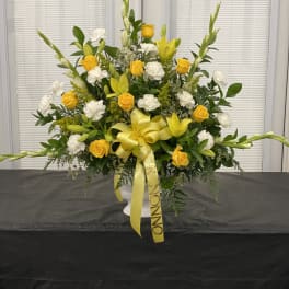 Heartfelt Sympathies Yellow Floor Mache