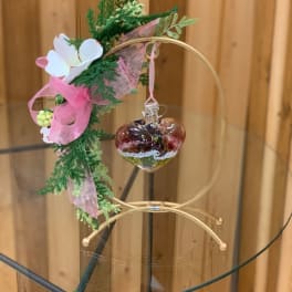 Art Glass Heart Kitras with Stand