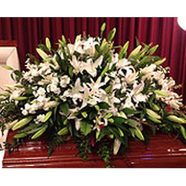 Lovely White Casket Spray