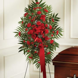 Deepest Sympathies Standing Spray - Red