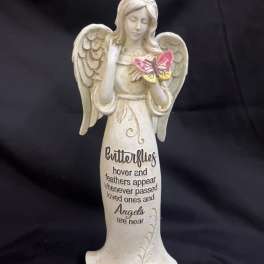Pink/Yellow Butterfly Memorial Angel