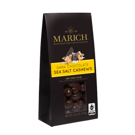 Box of dark chocolate sea salt cashews
