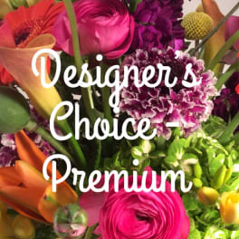 Bright mixed bouquet with pink, purple, orange, and yellow flowers
