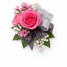 Pink and Black Wristlet