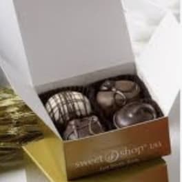 Box of assorted chocolates in a gift box