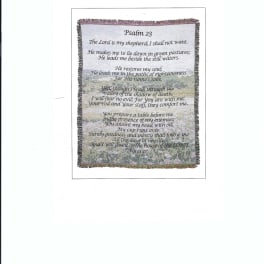 Memorial Tapestry Throw "Psalm 23rd"