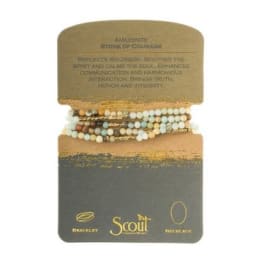 Beaded bracelet displayed on a Scout jewelry card