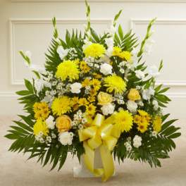 Heartfelt Tribute Floor Basket Arrangement