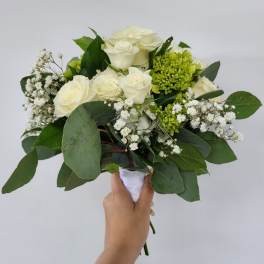 Nosegay in Greens and Whites