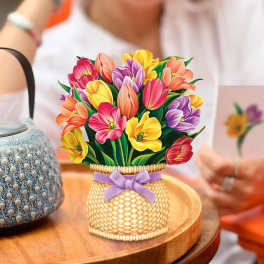 Mini Festive Tulips Pop-Up Card