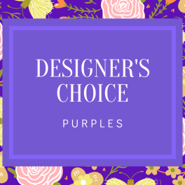 Purple designer's choice card with floral border