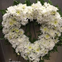 sympathy heart in white