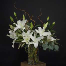 Elegant lily vase arrangement