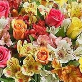 Alstroemeria & roses arrangement