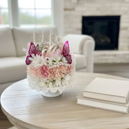Butterfly Kisses Floral Birthday Cake