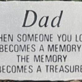 "Dad" Concrete Stone with Easel