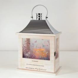 In Memory Wooden Slat Lantern