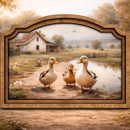 Farmhouse Ducks Framed Art