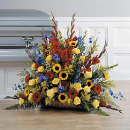 Triadic Fireside Basket in Red, Yellow and Blue