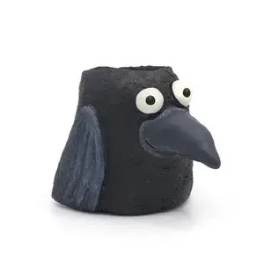 Poe the Crow Planter by Gisele Kratzner by Blob House with Tillandsia Air Plant or Succulent