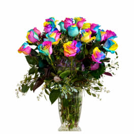 Two Dozen Rainbow Roses