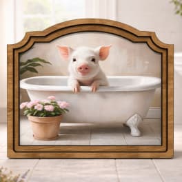 Pig In Tub Framed Art