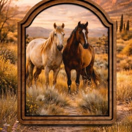 Two Horses Framed Art