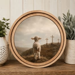 Lamb 3 Crosses Framed Art