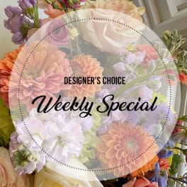 Mixed pastel bouquet with roses, dahlias, and hydrangeas