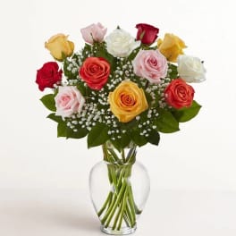Colorful Mixed Rose Bouquet