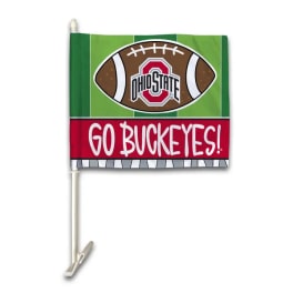 Ohio State Buckeyes flag on a pole