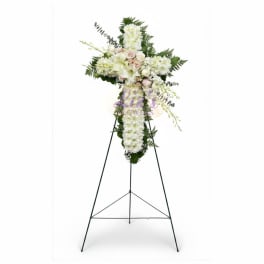 Serenity White Floral Cross