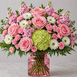 Blush Garden Hydrangea Rose Bouquet