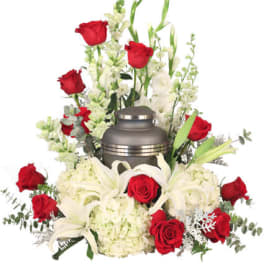 MISSING YOU URN CREMATION FLOWERS (URN NOT INCLUDED)