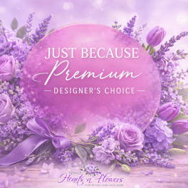 Purple floral wreath with roses and tulips around a pink circle