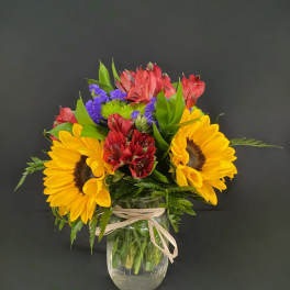 Summer Blooms Mason Jar