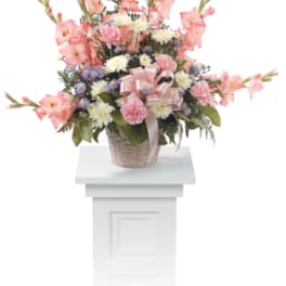 Peach Peace Pedestal Arrangement
