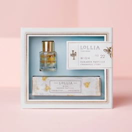 Gift set with perfume and hand cream in a decorative box