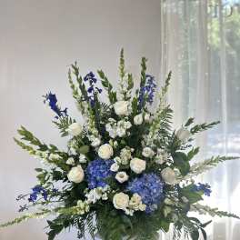 Ocean of Memories Basket by Westford Florist Art by Veny