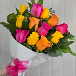 Wrap- Mixed Dozen Roses