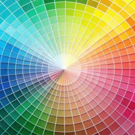 Color wheel with a rainbow gradient radiating from the center