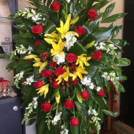 Lilies & Roses Standing Spray
