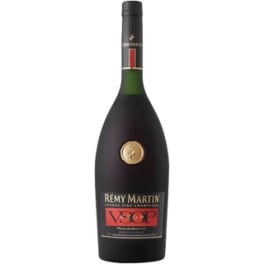 Bottle of Rémy Martin V.S.O.P. cognac on a white background