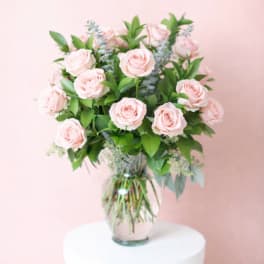 Two Dozen Premium Light Pink Roses Luxury Arrangement